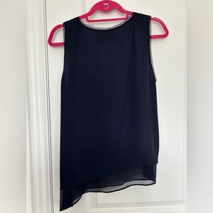 Joe Fresh Women’s Navy Blue Sleeveless Asymmetrical Blouse Size M